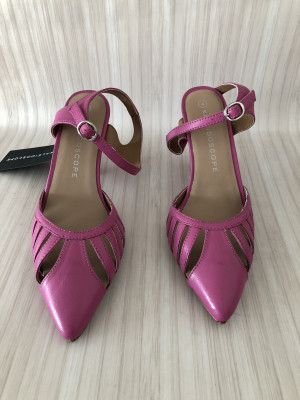 Kaleidoscope Pink Leather Heel Shoes